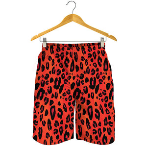 Orange Leopard Print Men's Shorts