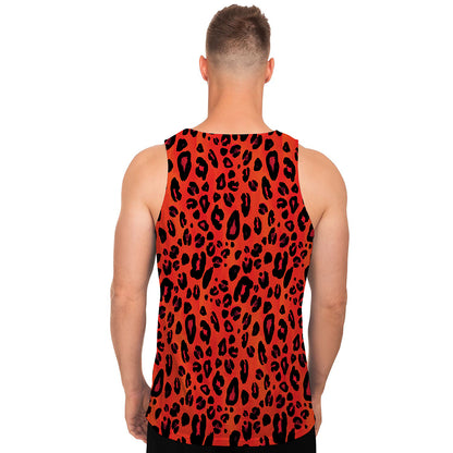 Orange Leopard Print Men's Tank Top