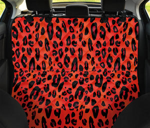 Orange Leopard Print Pet Car Back Seat Cover