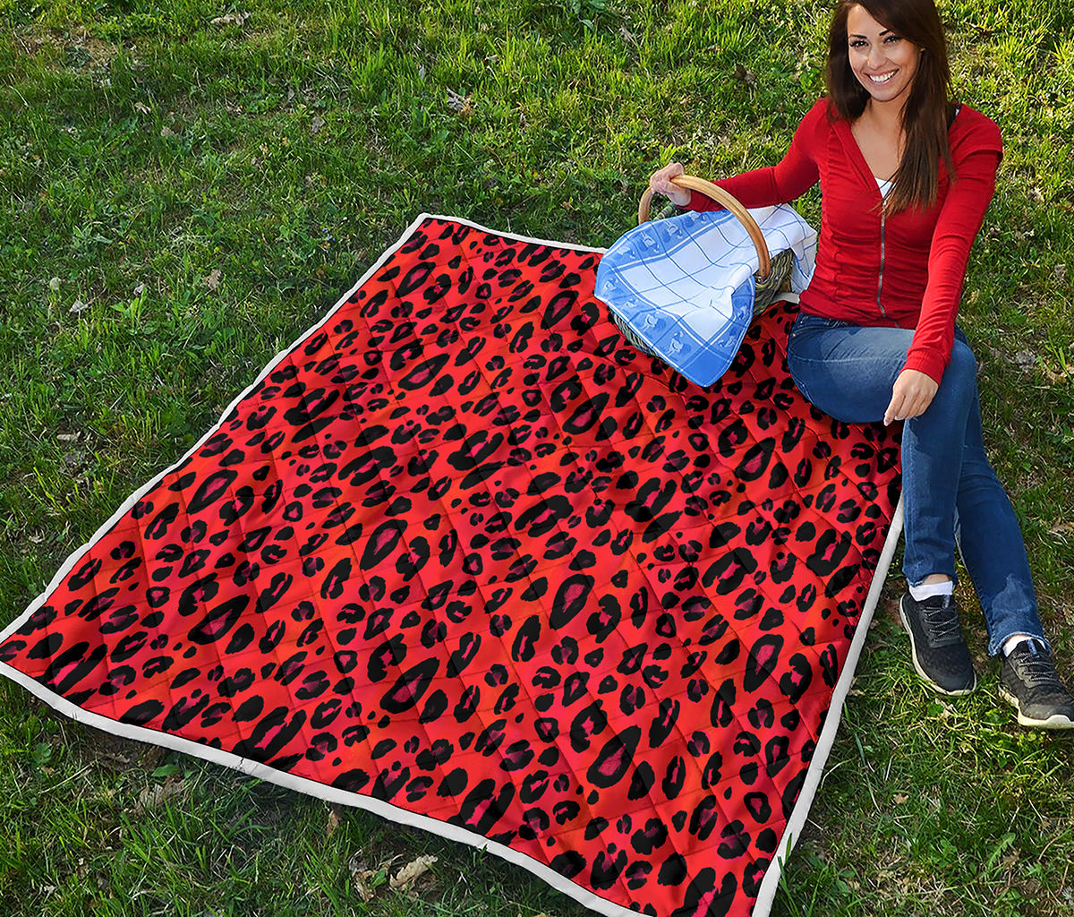 Orange Leopard Print Quilt