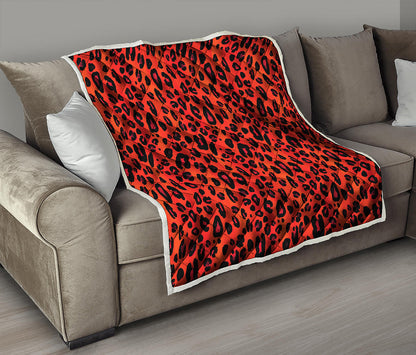 Orange Leopard Print Quilt