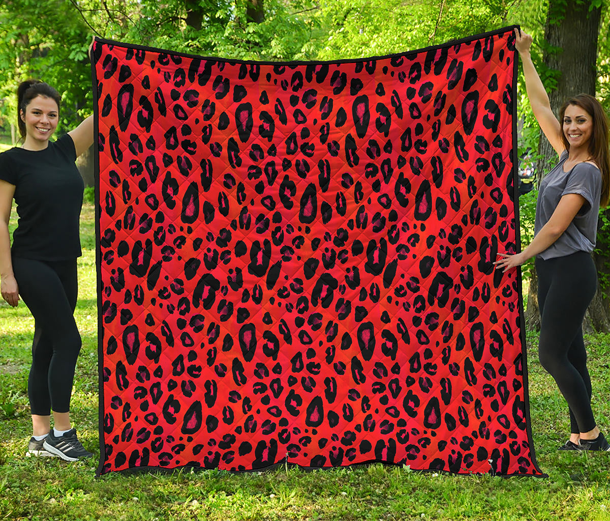 Orange Leopard Print Quilt