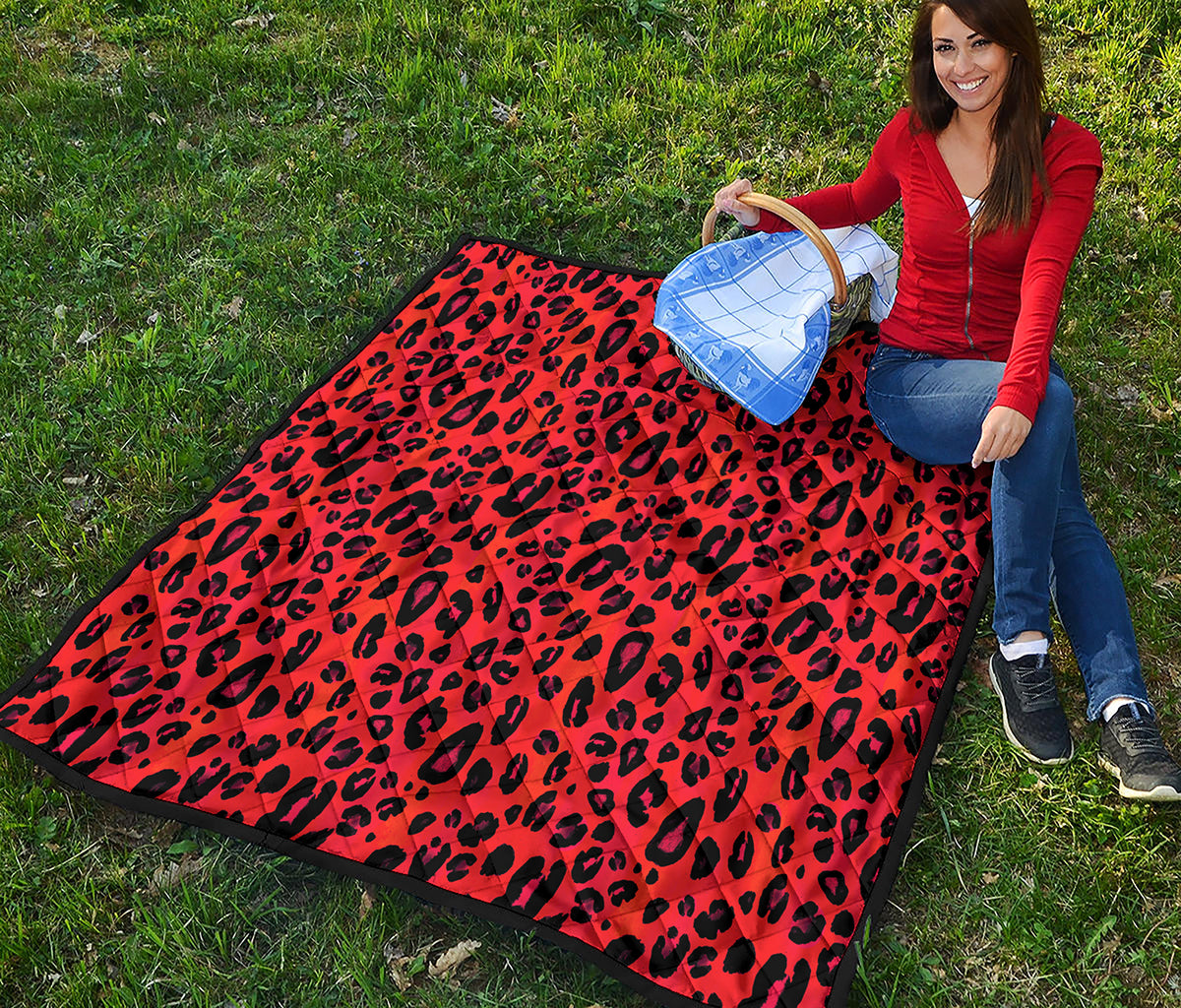 Orange Leopard Print Quilt