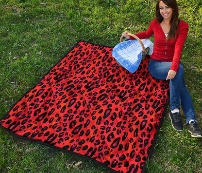 Orange Leopard Print Quilt