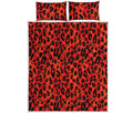 Orange Leopard Print Quilt Bed Set
