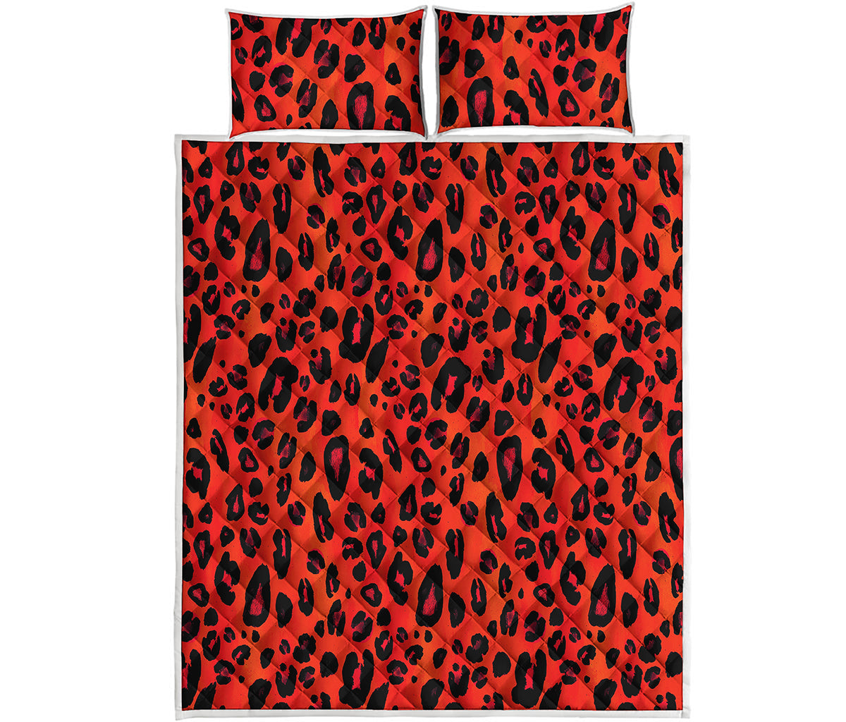 Orange Leopard Print Quilt Bed Set