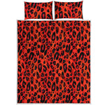 Orange Leopard Print Quilt Bed Set