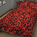 Orange Leopard Print Quilt Bed Set