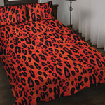 Orange Leopard Print Quilt Bed Set