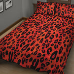 Orange Leopard Print Quilt Bed Set