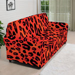 Orange Leopard Print Sofa Cover