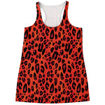 Orange Leopard Print Women's Racerback Tank Top