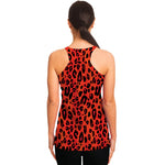 Orange Leopard Print Women's Racerback Tank Top