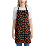 Orange Maple Leaves Pattern Print Apron