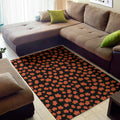 Orange Maple Leaves Pattern Print Floor Mat