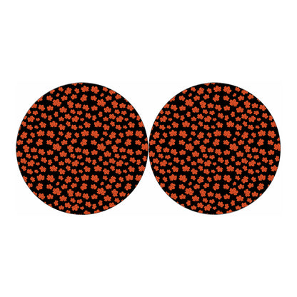 Orange Maple Leaves Pattern Print Car Coasters