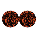 Orange Maple Leaves Pattern Print Car Coasters