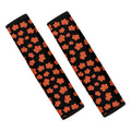 Orange Maple Leaves Pattern Print Car Seat Belt Covers