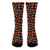 Orange Maple Leaves Pattern Print Crew Socks