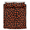 Orange Maple Leaves Pattern Print Duvet Cover Bedding Set