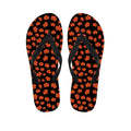 Orange Maple Leaves Pattern Print Flip Flops