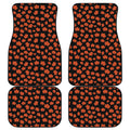 Orange Maple Leaves Pattern Print Front and Back Car Floor Mats