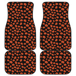 Orange Maple Leaves Pattern Print Front and Back Car Floor Mats