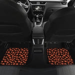 Orange Maple Leaves Pattern Print Front and Back Car Floor Mats