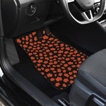 Orange Maple Leaves Pattern Print Front Car Floor Mats