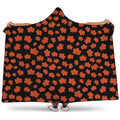 Orange Maple Leaves Pattern Print Hooded Blanket