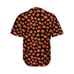 Orange Maple Leaves Pattern Print Men's Baseball Jersey