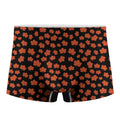 Orange Maple Leaves Pattern Print Men's Boxer Briefs