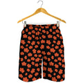 Orange Maple Leaves Pattern Print Men's Shorts