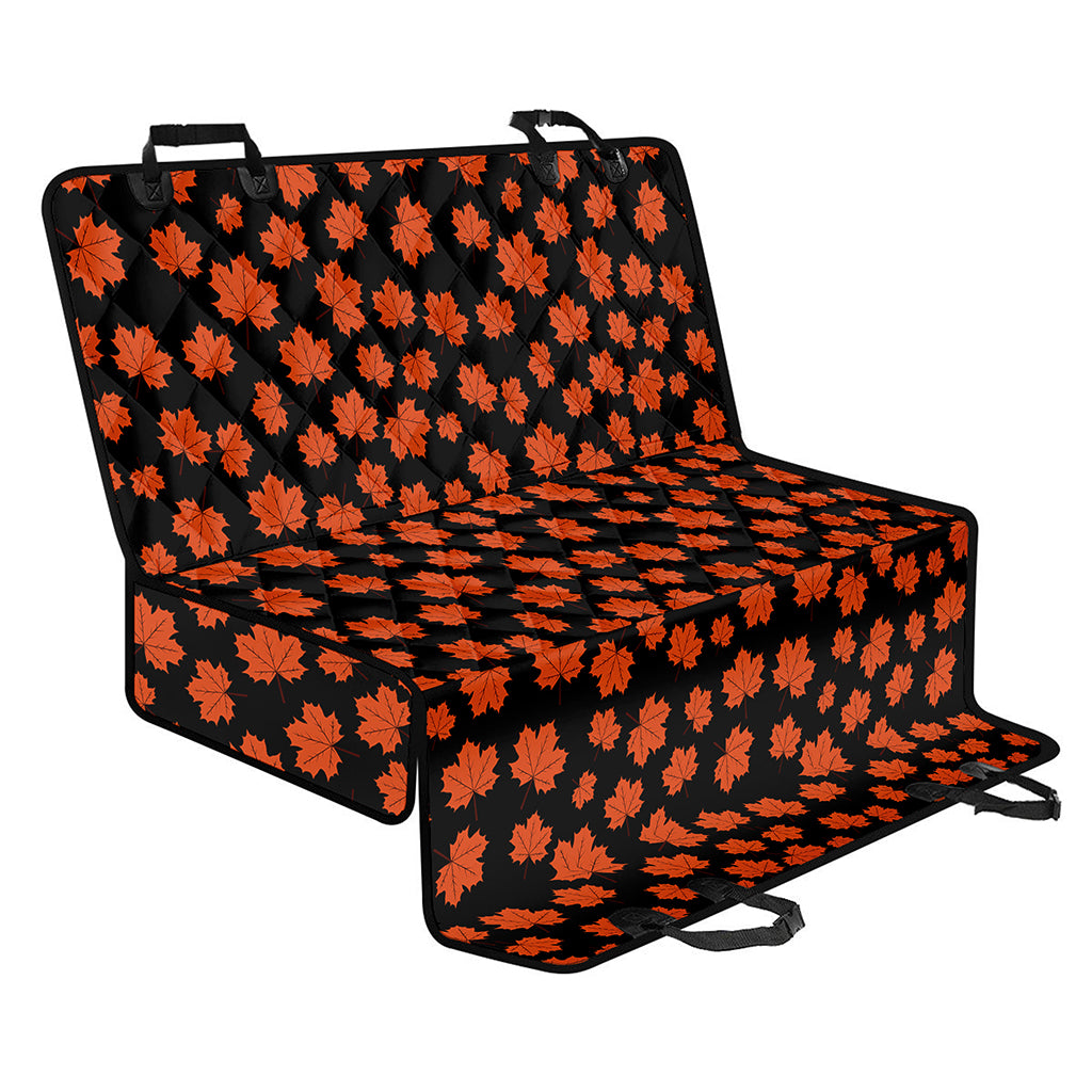 Orange Maple Leaves Pattern Print Pet Car Back Seat Cover