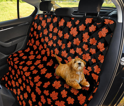 Orange Maple Leaves Pattern Print Pet Car Back Seat Cover
