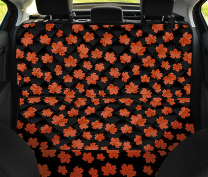 Orange Maple Leaves Pattern Print Pet Car Back Seat Cover