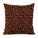 Orange Maple Leaves Pattern Print Pillow Cover