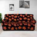 Orange Maple Leaves Pattern Print Sofa Cover