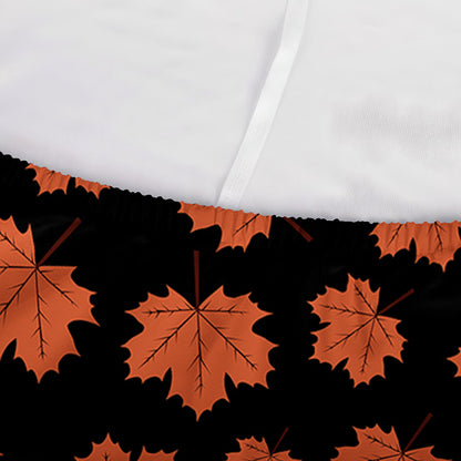 Orange Maple Leaves Pattern Print Sofa Cover