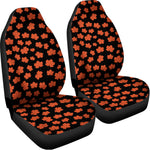 Orange Maple Leaves Pattern Print Universal Fit Car Seat Covers