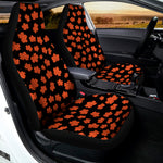 Orange Maple Leaves Pattern Print Universal Fit Car Seat Covers