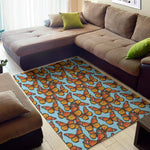 Orange Monarch Butterflies Pattern Print Area Rug