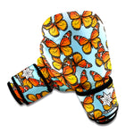 Orange Monarch Butterflies Pattern Print Boxing Gloves