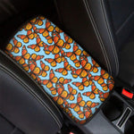 Orange Monarch Butterflies Pattern Print Car Center Console Cover
