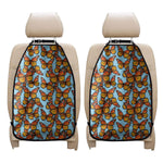 Orange Monarch Butterflies Pattern Print Car Seat Organizers