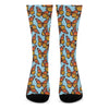 Orange Monarch Butterflies Pattern Print Crew Socks