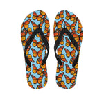 Orange Monarch Butterflies Pattern Print Flip Flops