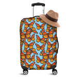 Orange Monarch Butterflies Pattern Print Luggage Cover