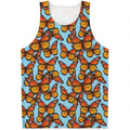 Orange Monarch Butterflies Pattern Print Men's Tank Top