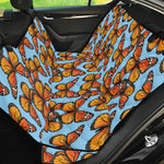 Orange Monarch Butterflies Pattern Print Pet Car Back Seat Cover